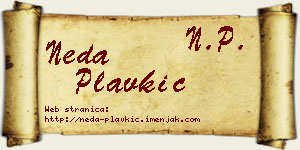 Neda Plavkić vizit kartica